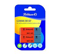 Goma de Borrar Pelikan BR40, Goma de Borrar Blanca para Lápiz, Lápices de Colores, Tinta y Bolígrafos, Apta para Dibujo Técnico y Uso Escolar, Paquete de 12 Piezas