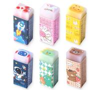 Goma de Borrar Suave，Gomas de Borrar Niños para Borrar Precisión，Goma Borrar para Papelería Escolar de Oficina en Casa（6 Piezas）