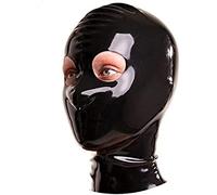 Goma De Látex Club Accesorios Capucha Puré Con Cremallera Con Agujero Redondo Para Ojos,Negro,Pequeño