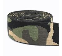 Goma Elastica 1-5M 38mm Camouflage Elastic Band Backpack Strap Rubber Bands Sewing Waist Clothes Belt Garment Decor Stretch Ribbon Accessories(DeepGreen,3Meters)