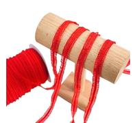 Goma Elastica 15 Meters Cute Bilateral Ruffle Stretchy Lace Trim Fabric Diy For Home Decor Patchwork 1cm Width Colored Elastic Ribbon(Red)
