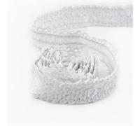 Goma Elastica 30mm Sequin Lace Trim Elastic Band Ribbon Stretch Fabric For Dress Curtain Clothes DIY Latin Sewing Accessories(White,30mm-20Meters)