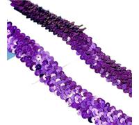 Goma Elastica 30mm Sequin Lace Trim Elastic Band Ribbon Stretch Fabric For Dress Curtain Clothes DIY Latin Sewing Accessories(Purple,30mm-20Meters)