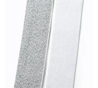 Goma Elastica 5/10M 25-50mm Silk Nylon Elastic Band Colored Rubber Bands Webbing For Sewing Garment Belt Bags Ribbon DIY Accessories(WhiteSilver,5Meters,40mm)