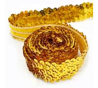 Goma Elastica 5/10M 30mm Sequins Lace Trim Glitter Elastic Band Clothes Dress Elasticity Ribbon Curtain Laces Fabric DIY Sewing Accessories(LaserGold,30mm-5Meters)