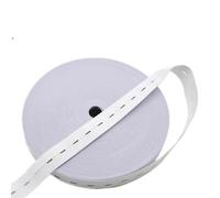 Goma elastica costura 15/20/25mm X 3 metros DIY botón de costura agujero tejido bandas elásticas cinta blanca/negra Banda elástica de costura ajustables(WHITE,25mm)