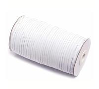 Goma Elastica Costura Banda elástica for mascarillas, blanca y negra, de 3 mm, 6, 8, 10 12 alto, plana, goma, for coser hacer(White,12mm 5yards)