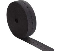 Goma Elastica Costura Bandas elásticas con ojales de 2/5M, banda costura elástica parte posterior plana 15/20/25mm, cinturón cordón elástico punto for pretina pantalones DIY(Black,5Meter,20mm)