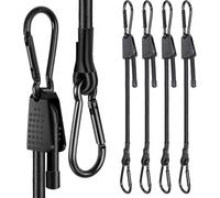 Goma elástica elástica con mosquetón, 4 unidades con gancho ajustable, 100 cm, tensor de goma extra fuerte, bandas de goma para toldo, herramientas de jardín, coche, transporte de equipaje, bicicleta