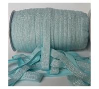 Goma Elastica Gold/Silver Glitter Elastic Ribbon Fold Over Clothing Accessories Stretch Band DIY Crafts(Color13)