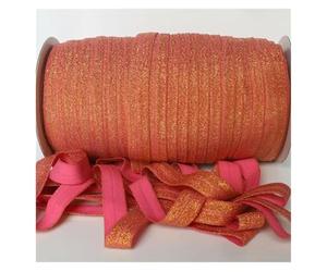 Goma Elastica Gold/Silver Glitter Elastic Ribbon Fold Over Clothing Accessories Stretch Band DIY Crafts(Color 1)