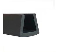 Goma en forma de U Canal de goma en U Fondo plano 3.28 pies Burlete de caucho negro Tira de sellado de borde de aislamiento, for insonorización de puertas y ventanas, ancho x alto, 14 mm x 12 mm (Siz