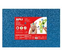 Goma eva apli hoja 40x60 cm purpurina azul paquete de 3