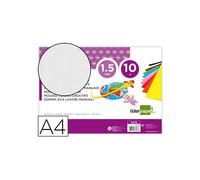 Goma eva liderpapel din a4 60g/m2 espesor 1,5mm blanco paquete de 10 hojas