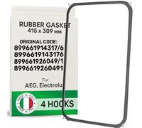 Goma Horno Puerta 415 x 309 mm con Código Original 899661914317/6 8996619143176 899661926049/1 8996619260491 con 4 Ganchos para AEG para Electrolux - MADE IN ITALY - Garantía de 5 Años - ONIX TECH