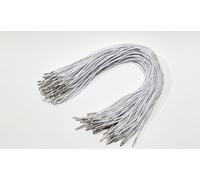 Goma redonda con terminales metálicas de 43 cm. - Paquete de 100 ud. (Blanco)