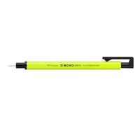Goma Retráctil Redonda Mono Zero Amarillo Tombow | Borrado preciso, carcasa delgada, recargable, material reciclado, mecanismo de impresión con guía de metal para artista