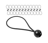 Goma tensora con Bola, 25 Piezas, 20 cm de Largo, Cuerdas de Goma de 5 mm de Grosor, Negras, Goma tensora para Lona, pabellón, toldo, Tienda, Red de Remolque