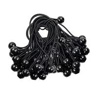 Goma tensora con bola negra para tienda de campaña, 25 unidades, 15 cm, tensor de goma, tensor de lona, eslingas expansoras, gomas para tiendas de campaña