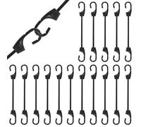 Goma tensora con ganchos, 16 unidades, expansor con ganchos, alta elasticidad, tensor de goma con ganchos, cinta elástica versátil con ganchos para lonas, redes de pancarta de camping