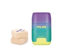 Goma y Sacapuntas Doble Milan Sunset Pack Afilaborras Compacto Verde