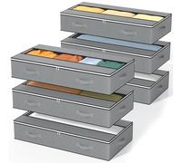 GoMaihe Almacenaje Ropa Bajo Cama 6 Piezas, Cajas Almacenaje Ropa, Plegable Bolsas para Guardar Ropa Con Mango Reforzado, Caja Almacenaje Bajo Cama, Organizador Armario para Edredón, Manta Zapatero