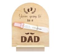 GOMAKERER 1 cartel de madera para aviso de embarazo, prueba de embarazo de madera, con base de cordón para tu marido o futuro padre, embarazo, 1 unidad