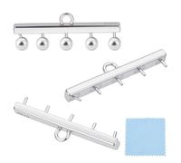 GOMAKERER 1 colgante de plata de ley, 18 mm de ancho, de metal plateado, con perla, pasador de ojo, conector de cierre para hacer joyas con cuentas perforadas, pin: 0,6 mm