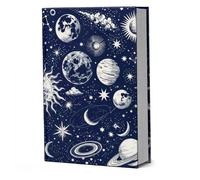GOMAKERER 1 funda elástica para libros de tela celestial, protector de libros elástico de hasta 8 x 11 pulgadas, funda elástica de tela reutilizable para tapa dura, libro de texto, libros, regalo para
