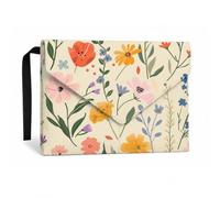 GOMAKERER 1 funda impermeable para los amantes de los libros, protector de libros de flores silvestres, funda de tela lavable con bolsillo frontal y botón a presión para regalo de lector de libros de