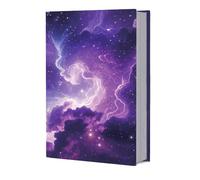 GOMAKERER 1 funda para libro Galaxy de tela elástica, protección elástica para libros de hasta 20 x 24 cm, funda de tela elástica reutilizable para tapa dura, cuadernos, libros de texto