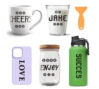 GOMAKERER 10 hojas de envoltorios vintage UV DTF, número del alfabeto, UV DTF, calcomanías de transferencia impermeables para tazas de vidrio de 16 onzas, botellas de agua, manualidades