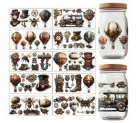 GOMAKERER 10 hojas estilo steampunk UV DTF Cup Wraps, calcomanías estéticas de transferencia de vinilo antiguo, calcomanías de transferencia UV para tazas de vidrio de 16 onzas, tazas de té de leche,