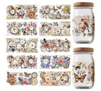 GOMAKERER 10 hojas pegatinas de transferencia UV DTF para taza, pegatinas para frotar recuerdos de París reloj flor PVC impermeable de taza transferencia para botellas de bebidas mermeladas tartas