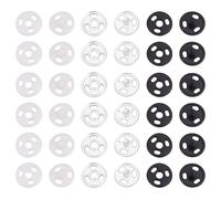 GOMAKERER 120 botones de plástico de 3 colores para coser de 4 mm, botones de presión invisibles, botones planos y redondos, botones de presión transparentes para coser ropa, manualidades