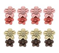 GOMAKERER 2 pares de pendientes de racimo de flores de 2 colores para mujer, delicados pendientes de flores, pendientes florales, joyería de fiesta para mujeres, aniversario, día de San Valentín