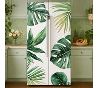 GOMAKERER 2 unidades de envoltorios de vinilo extraíbles con patrón de hojas tropicales, autoadhesivos, para puerta de nevera, congeladores, para decoración de cocina, bar, 41,5 x 200 cm