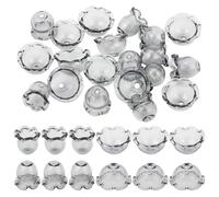 GOMAKERER 20 tapas de cuentas de flores de cristal, cuentas florales de cristal, cuentas transparentes de campanas de viento, cuentas de flores transparentes coloridas para campanillas de viento,