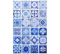 GOMAKERER 24 hojas de papel pintado de casa de muñecas de 24 estilos, papel tapiz autoadhesivo de damasco vintage para casa de muñecas, PVC, impermeable, mini calcomanías, accesorios para casa de