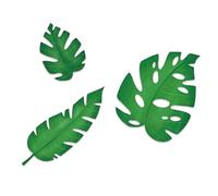 GOMAKERER 3 piezas de decoración de pared de madera con hojas de palma, hojas tropicales decoración de pared de monstera, escultura de pared, plantas verdes bohemias, adornos para el hogar, casa de