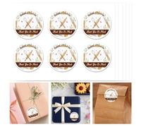 GOMAKERER 300 calcomanías Baked with Love, etiquetas de agradecimiento de 2 pulgadas, autoadhesivas a prueba de manipulaciones, etiquetas de panadería para embalaje y envoltura de productos de