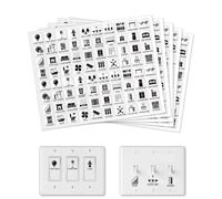 GOMAKERER 400 etiqueta autoadhesiva para interruptor 39 modelo pegatinas para interruptores etiquetas negras para la tabla de distribución para el hogar cocina baño