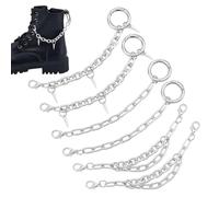 GOMAKERER 6 cadenas de 3 estilos para zapatos cónicos, 175 mm, remaches de metal, estilo punk, decoración de zapatos con cierres de mosquetón para botas