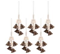 GOMAKERER 6 campanas de bruja para perilla de puerta, campanas de brujería, campanas de brujería, campanas de viento, campanas colgantes con cuerda para decoración del hogar, regalos de bruja