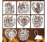 GOMAKERER 6 hojas de plantillas de teatro de gatos para pintar, 6 estilos, plantilla de dibujo de gatos de flores, reutilizables, plantillas de arte de animales lindos para bricolaje, álbumes de arte