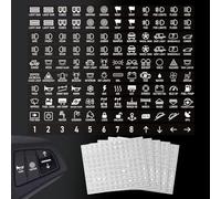 GOMAKERER 600 pegatinas para el tablero de interruptores del coche, color blanco, pegatinas para etiquetas de identificación, salpicadero, interruptor, pegatinas para coches, barcos, camiones, 18 x 15