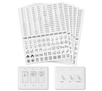 GOMAKERER 900 etiquetas adhesivas para interruptor de luz, 57 diseños, adhesivo ID interruptor transparente adhesivo etiqueta centralita azul para casa, cocina, baño, oficina, escuela