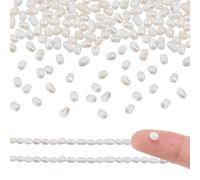 GOMAKERER Aproximadamente 72 cuentas de perlas naturales de agua dulce, perlas en forma de patata beige, cuentas sueltas de perlas espaciadoras a granel para pulseras, collares, aretes, joyería (1