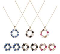 GOMAKERER Juego de 3 joyas de cristal con forma de corona para mujer, colgante de gota de cristal de 3 colores, cadena chapada en oro, collar con gancho para pendientes colgantes como regalo para