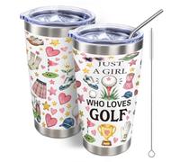 GOMAKERER Regalos de golf para mujeres, vaso aislado de acero inoxidable de 20 onzas, para amantes del golf, regalos de Navidad y cumpleaños para amigos y mejores amigas